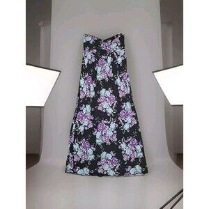 Torrid Steapless MAXI Dress Womens Size 1 Black/Purple/Blue  Floral Pattern Plus